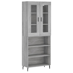 Credenza Grigio Sonoma 69,5x34x180 cm in Legno Multistrato 3198743