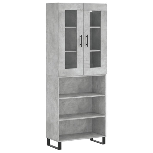 Credenza cassettiera cassettiera mobile contenitore organizer cucina soggiorno soggiorno alto 69,5 x 34 x 180 cm derivati ​​del legno grigio 02_0034687