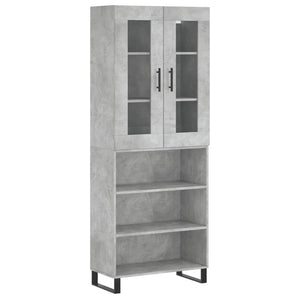 Credenza Grigio Cemento 69,5x34x180 cm in Legno Multistrato 3198749