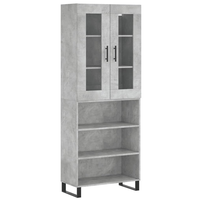 Credenza Grigio Cemento 69,5x34x180 cm in Legno Multistrato 3198749