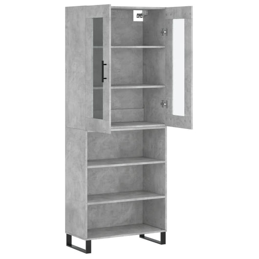 Credenza cassettiera cassettiera mobile contenitore organizer cucina soggiorno soggiorno alto 69,5 x 34 x 180 cm derivati ​​del legno grigio 02_0034687