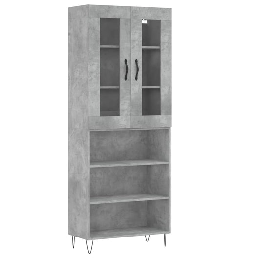 vidaXL Credenza Grigio Cemento 69,5x34x180 cm in Legno Multistrato