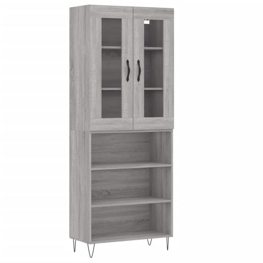 vidaXL Credenza Grigio Sonoma 69,5x34x180 cm in Legno Multistrato