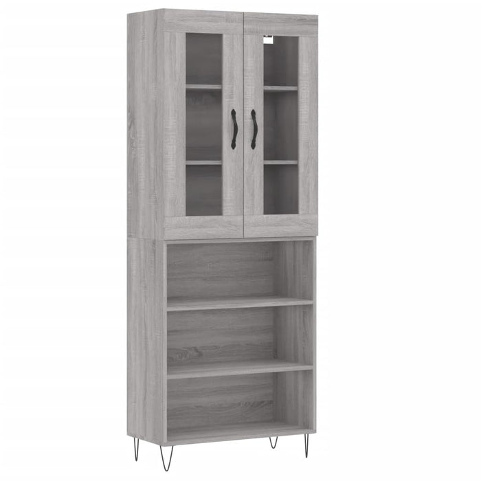 vidaXL Credenza Grigio Sonoma 69,5x34x180 cm in Legno Multistrato