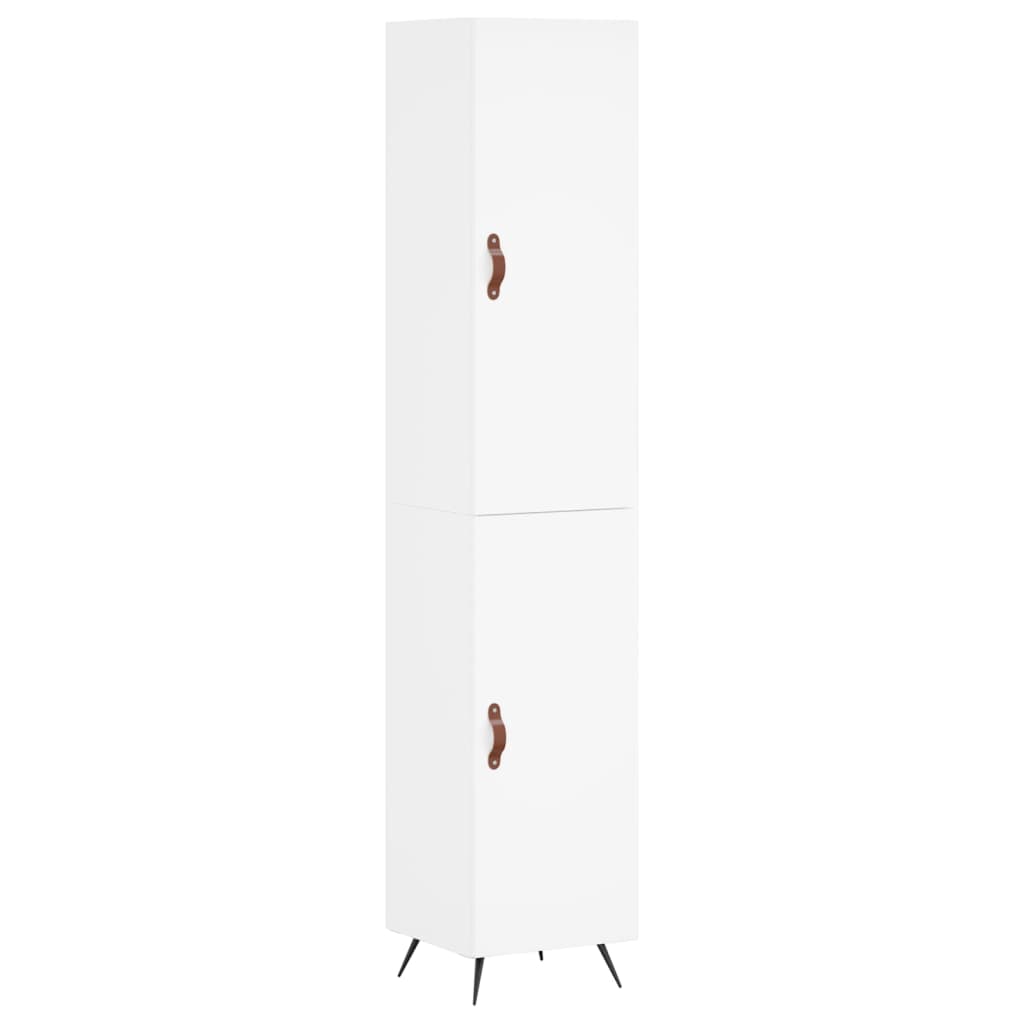 Credenza-Buffet-Armadio da cucina Bianca 34,5x34x180 cm in Legno Multistrato 879482