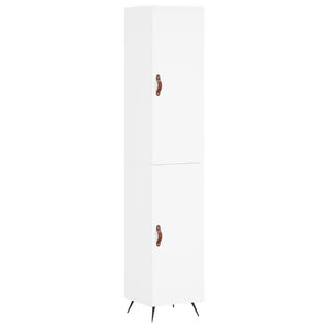 Credenza-Buffet-Armadio da cucina Bianca 34,5x34x180 cm in Legno Multistrato 879482