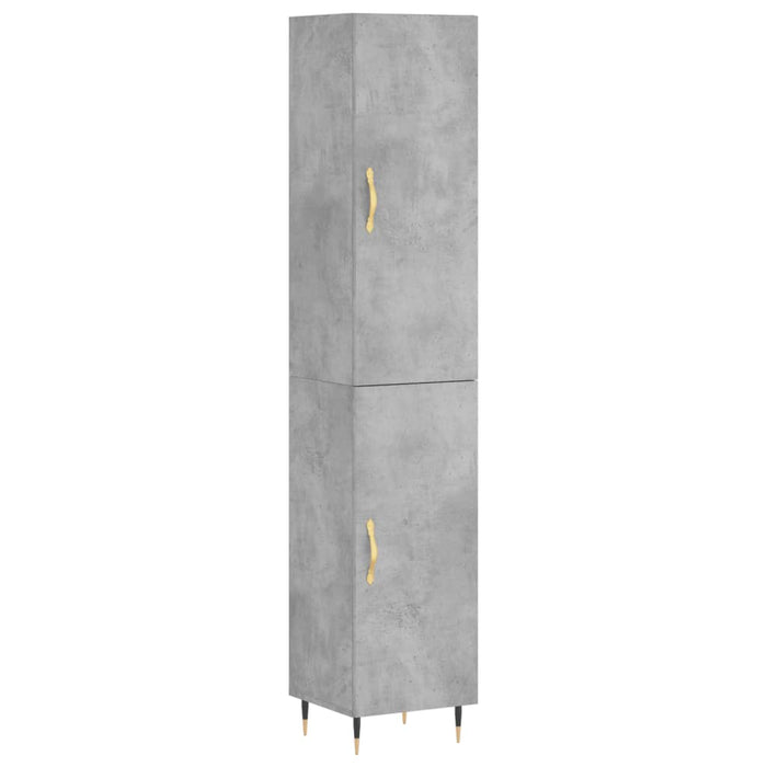Credenza-Buffet-Armadio da cucina Grigio Cemento 34,5x34x180 cm in Legno Multistrato 885739