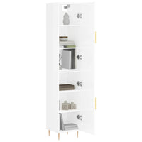 Credenza 34,5x34x180 cm in Legno Multistrato Bianco Lucidocod mxl 125668