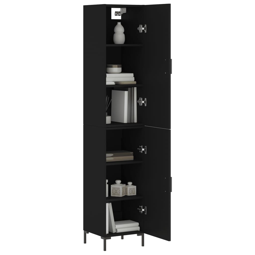 Credenza Nera 34,5x34x180 cm in Legno Multistrato 3198786