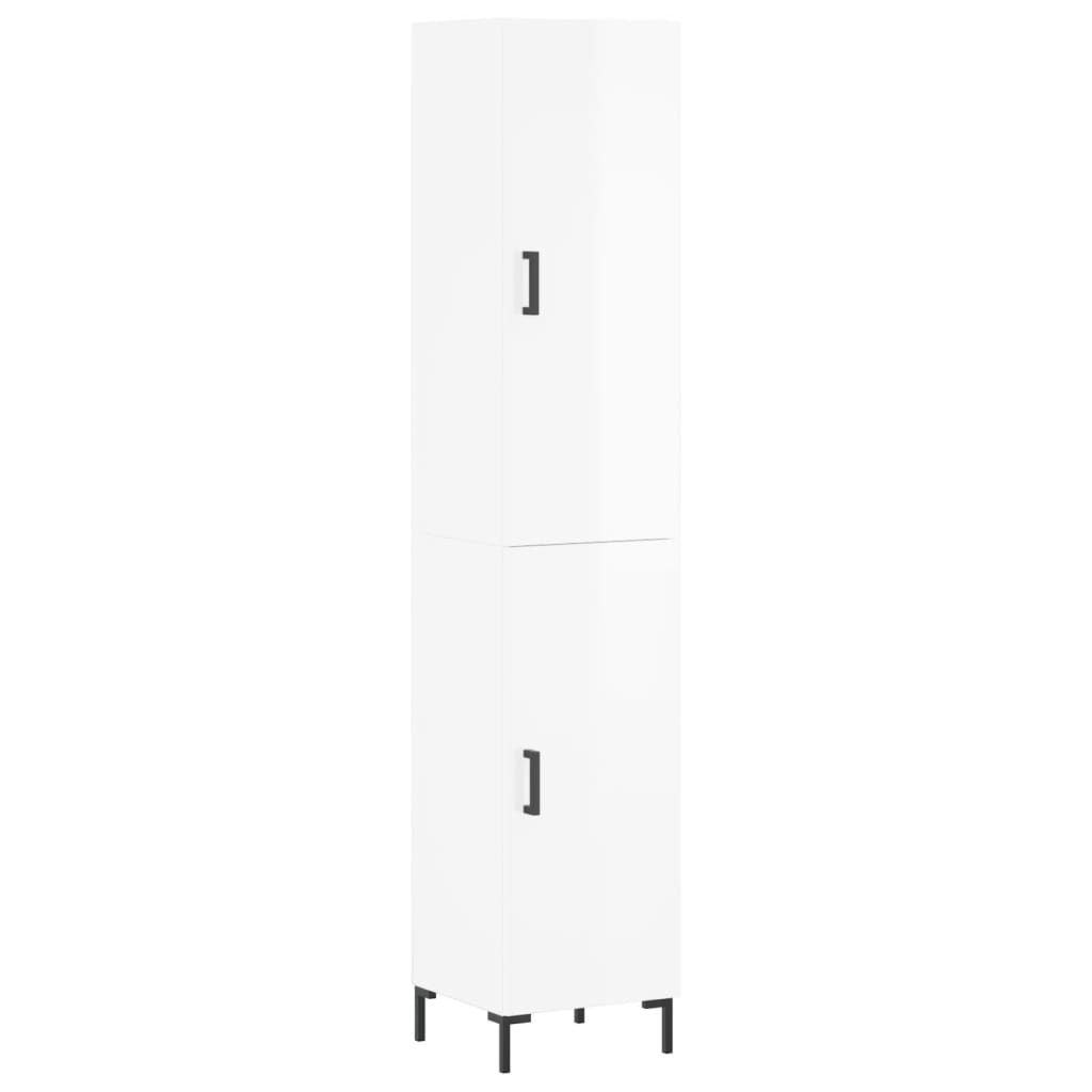 Credenza 34,5x34x180 cm in Legno Multistrato Bianco Lucidocod mxl 125663