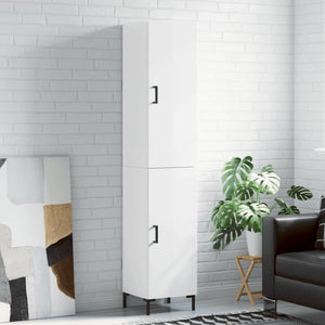 Credenza 34,5x34x180 cm in Legno Multistrato Bianco Lucidocod mxl 125663