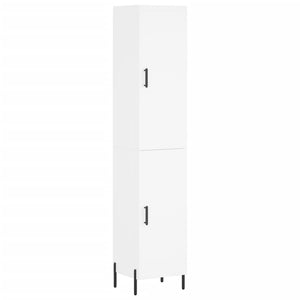 Credenza-Buffet-Armadio da cucina Bianca 34,5x34x180 cm in Legno Multistrato 688029