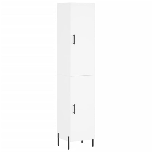 Credenza-Buffet-Armadio da cucina Bianca 34,5x34x180 cm in Legno Multistrato 688029