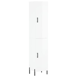 Credenza 34,5x34x180 cm in Legno Multistrato Bianco Lucidocod mxl 77698