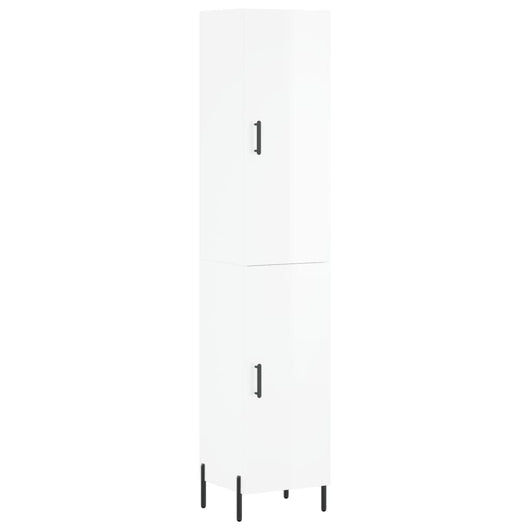 Credenza 34,5x34x180 cm in Legno Multistrato Bianco Lucidocod mxl 77698