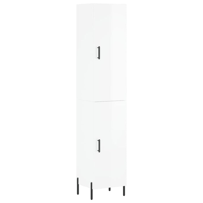 Credenza 34,5x34x180 cm in Legno Multistrato Bianco Lucidocod mxl 77698