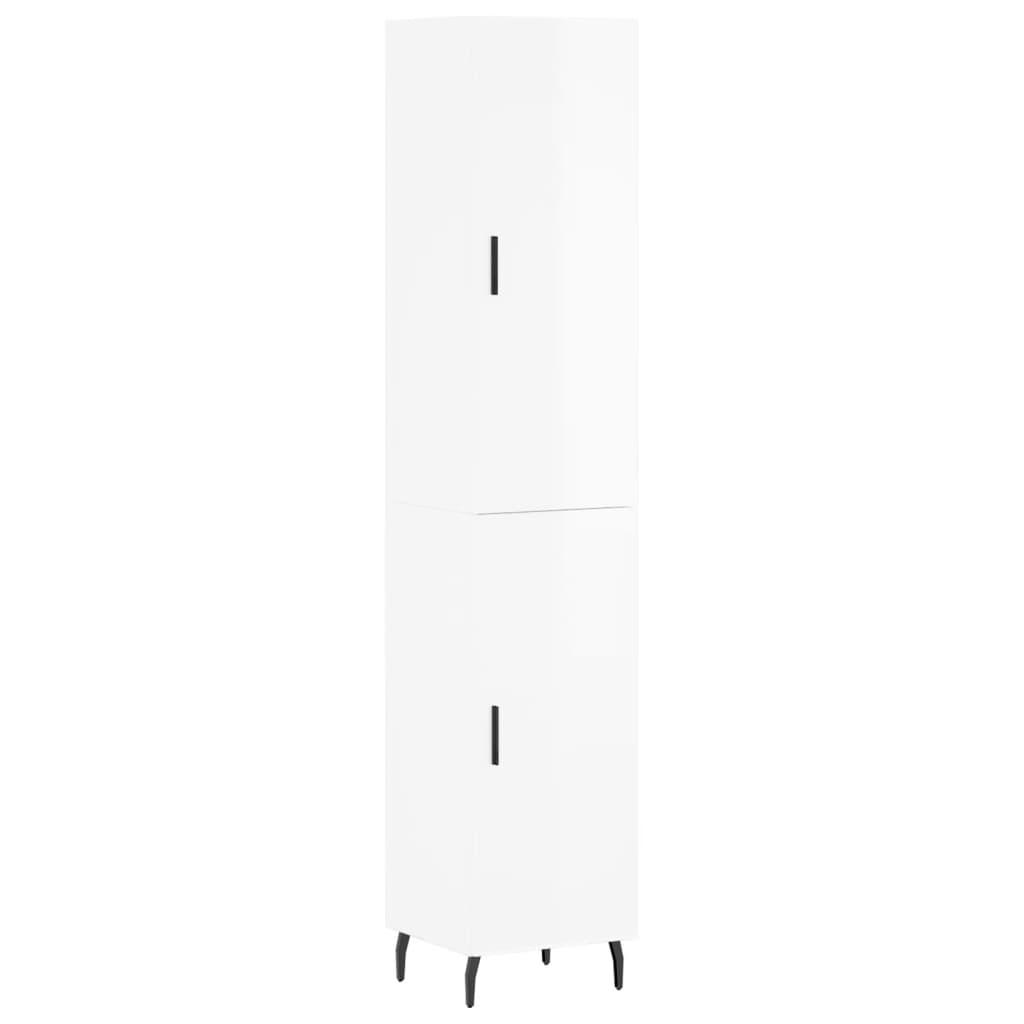 Credenza 34,5x34x180 cm in Legno Multistrato Bianco Lucidocod mxl 125632