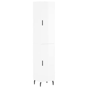 Credenza 34,5x34x180 cm in Legno Multistrato Bianco Lucidocod mxl 125632