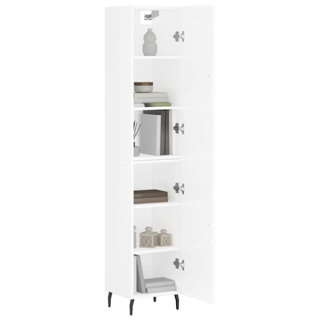 Credenza 34,5x34x180 cm in Legno Multistrato Bianco Lucido 3198803