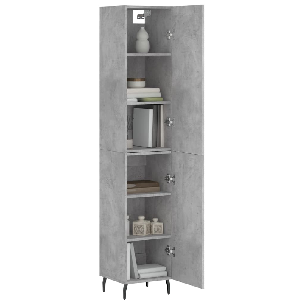 Credenza Grigio Cemento 34,5x34x180 cm in Legno Multistratocod mxl 77690