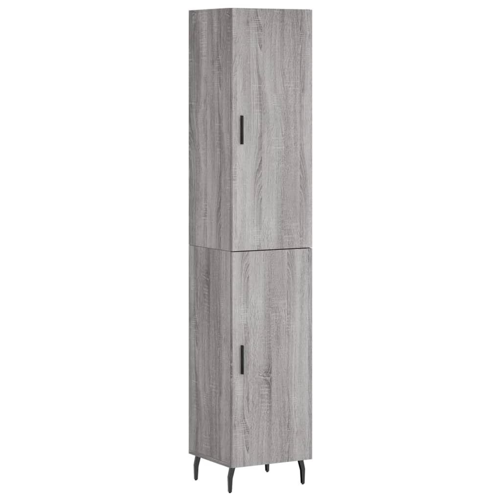 Credenza-Buffet-Armadio da cucina Grigio Sonoma 34,5x34x180 cm in Legno Multistrato 484530