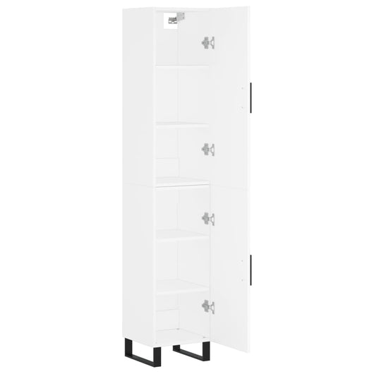 Credenza buffet cassettiera mobile contenitore organizer cucina soggiorno soggiorno alto 34,5 x 34 x 180 cm derivati ​​del legno bianco 02_0032342