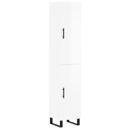 Credenza 34,5x34x180 cm in Legno Multistrato Bianco Lucidocod mxl 77706