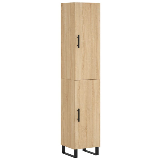 vidaXL Credenza Rovere Sonoma 34,5x34x180 cm in Legno Multistrato