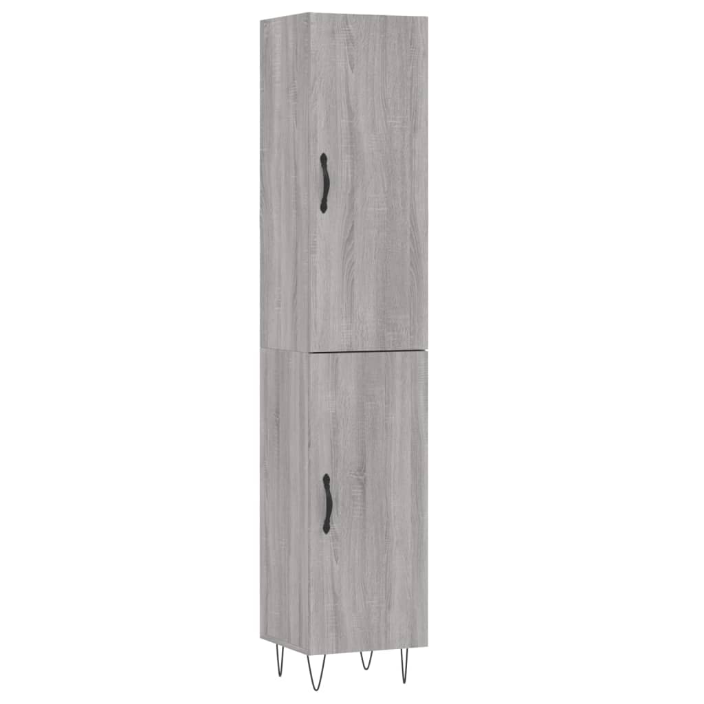 Credenza-Buffet-Armadio da cucina Grigio Sonoma 34,5x34x180 cm in Legno Multistrato 103351