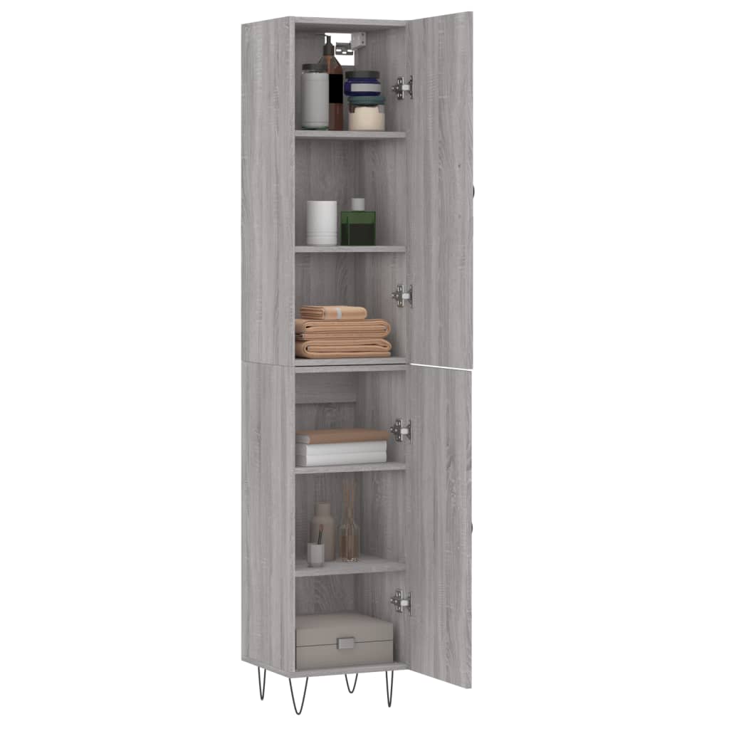 vidaXL Credenza Grigio Sonoma 34,5x34x180 cm in Legno Multistrato