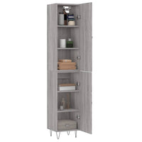 vidaXL Credenza Grigio Sonoma 34,5x34x180 cm in Legno Multistrato