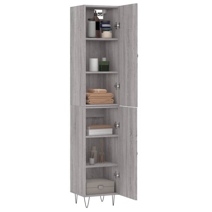 vidaXL Credenza Grigio Sonoma 34,5x34x180 cm in Legno Multistrato