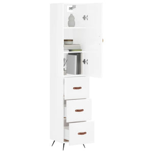 Credenza 34,5x34x180 cm in Legno Multistrato Bianco Lucido 3198827