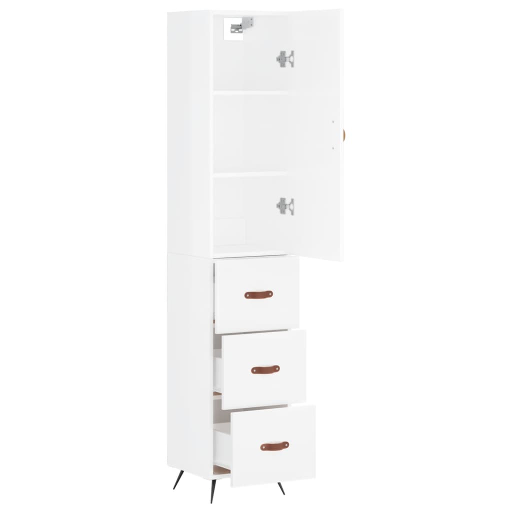 Credenza 34,5x34x180 cm in Legno Multistrato Bianco Lucido 3198827