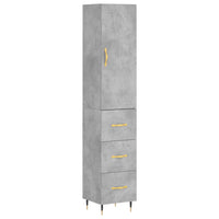 Credenza-Buffet-Armadio da cucina Grigio Cemento 34,5x34x180 cm in Legno Multistrato 814740