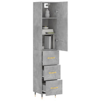 Credenza-Buffet-Armadio da cucina Grigio Cemento 34,5x34x180 cm in Legno Multistrato 814740