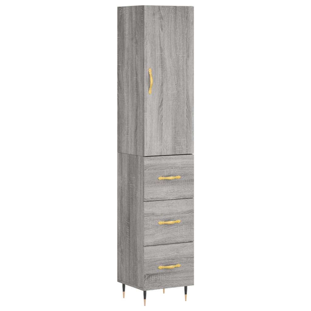 Credenza Grigio Sonoma 34,5x34x180 cm in Legno Multistratocod mxl 77944