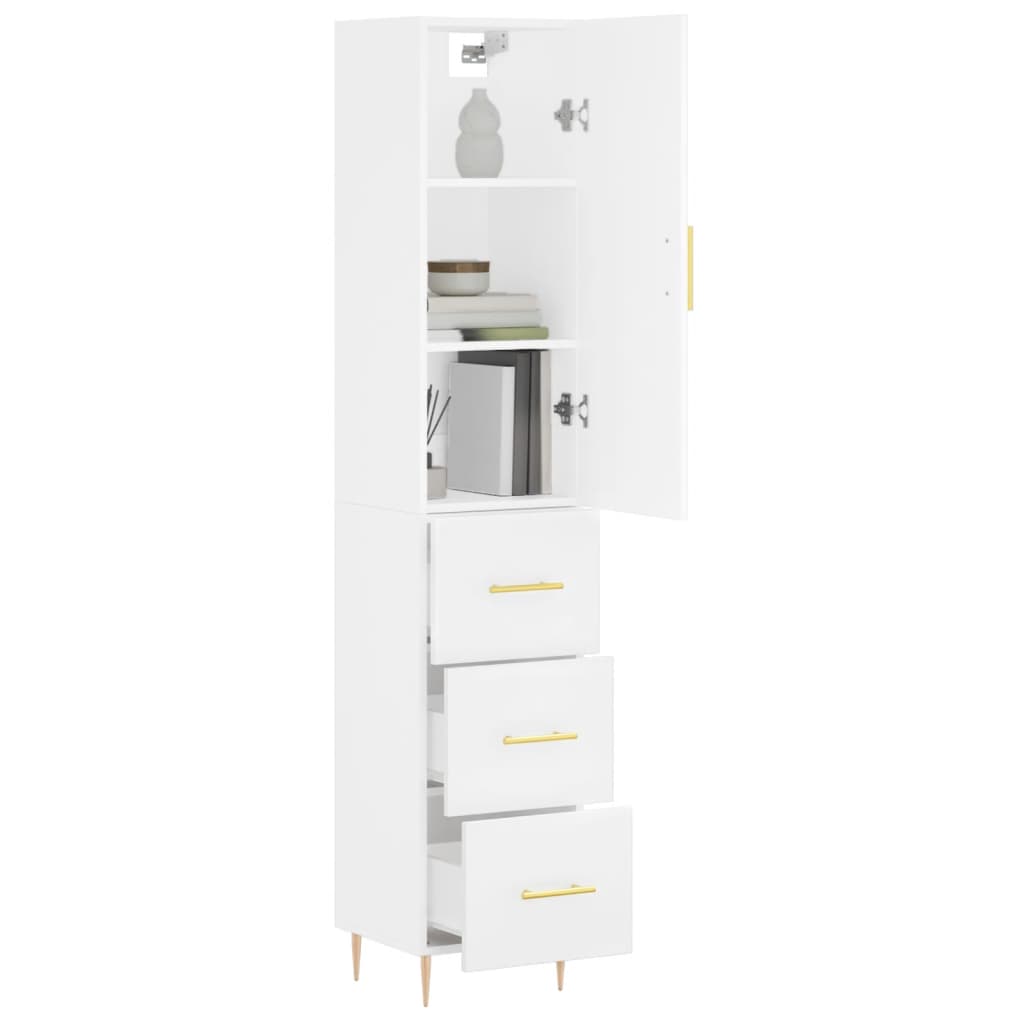 Credenza Bianca 34,5x34x180 cm in Legno Multistratocod mxl 125846