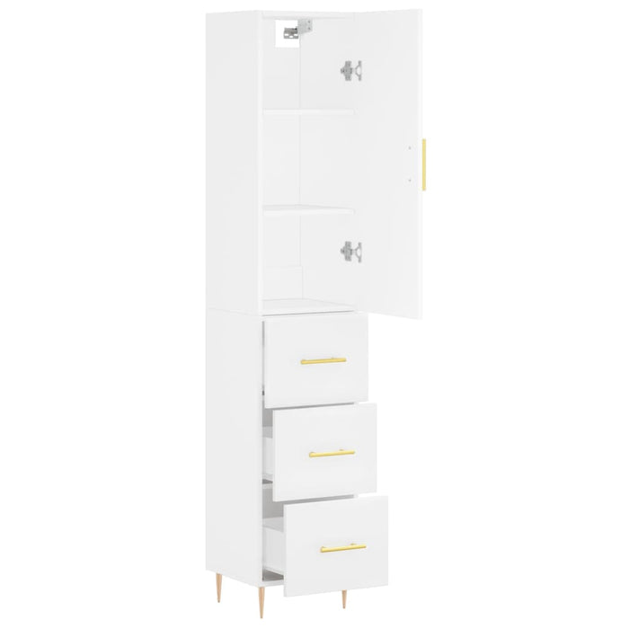 Credenza Bianca 34,5x34x180 cm in Legno Multistrato 3198841