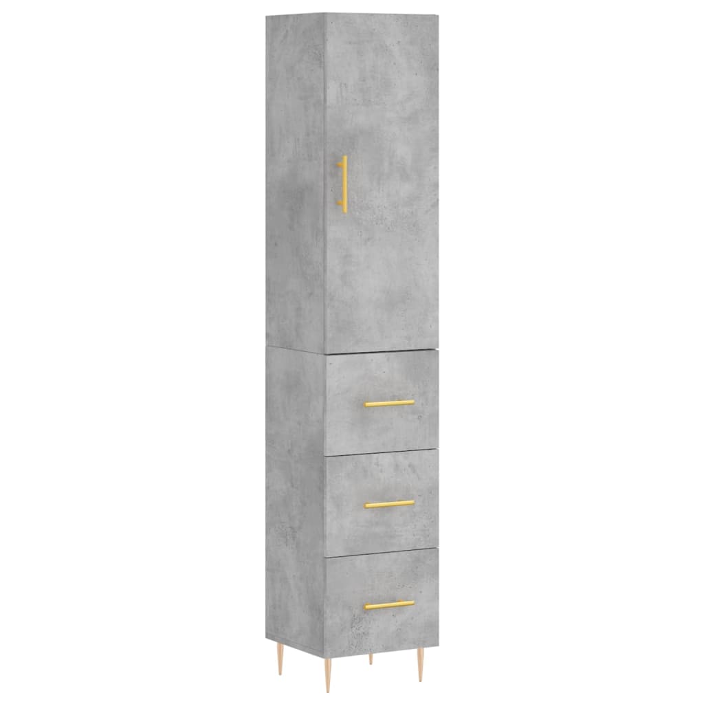Credenza Grigio Cemento 34,5x34x180 cm in Legno Multistrato 3198845