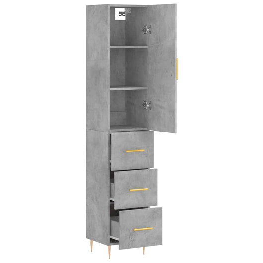 Credenza cassettiera mobile contenitore organizer cucina soggiorno salotto alto 345 x 34 x 180 cm legno ingegnerizzato grigio 02_0034370