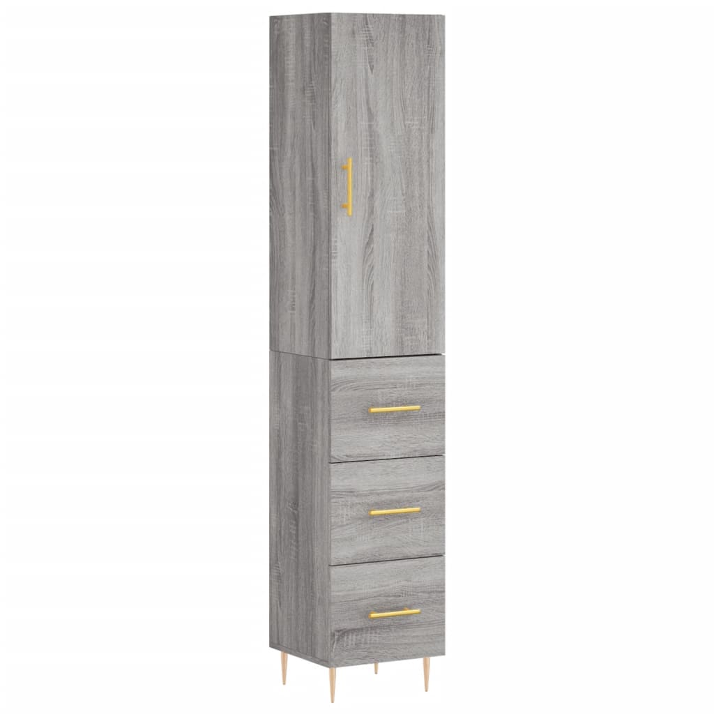 Credenza Grigio Sonoma 34,5x34x180 cm in Legno Multistratocod mxl 77936