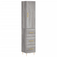 Credenza Grigio Sonoma 34,5x34x180 cm in Legno Multistratocod mxl 77936