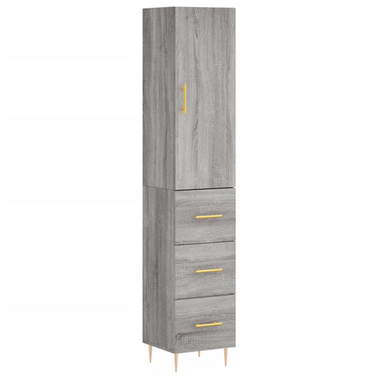 Credenza Grigio Sonoma 34,5x34x180 cm in Legno Multistratocod mxl 77936