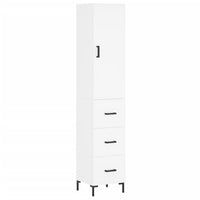 vidaXL Credenza Bianca 34,5x34x180 cm in Legno Multistrato