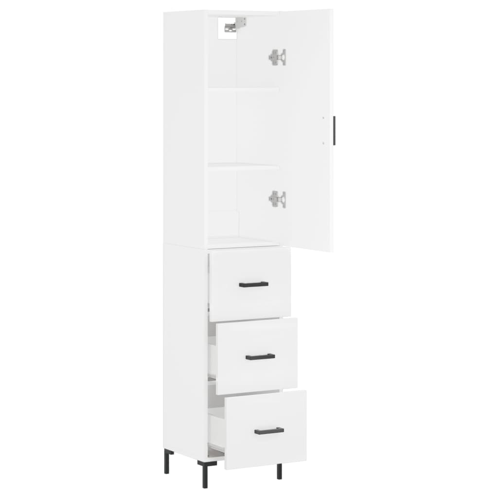 Credenza cassettiera mobile contenitore organizer cucina soggiorno salotto alto 345 x 34 x 180 cm legno ingegnerizzato bianco 02_0032330