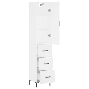 Credenza cassettiera mobile contenitore organizer cucina soggiorno salotto alto 345 x 34 x 180 cm legno ingegnerizzato bianco 02_0032330