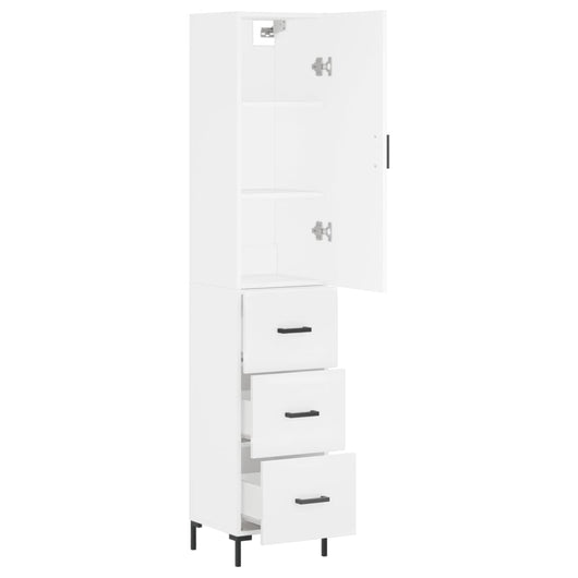 Credenza cassettiera mobile contenitore organizer cucina soggiorno salotto alto 345 x 34 x 180 cm legno ingegnerizzato bianco 02_0032330