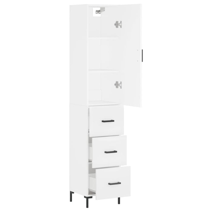 Credenza cassettiera mobile contenitore organizer cucina soggiorno salotto alto 345 x 34 x 180 cm legno ingegnerizzato bianco 02_0032330