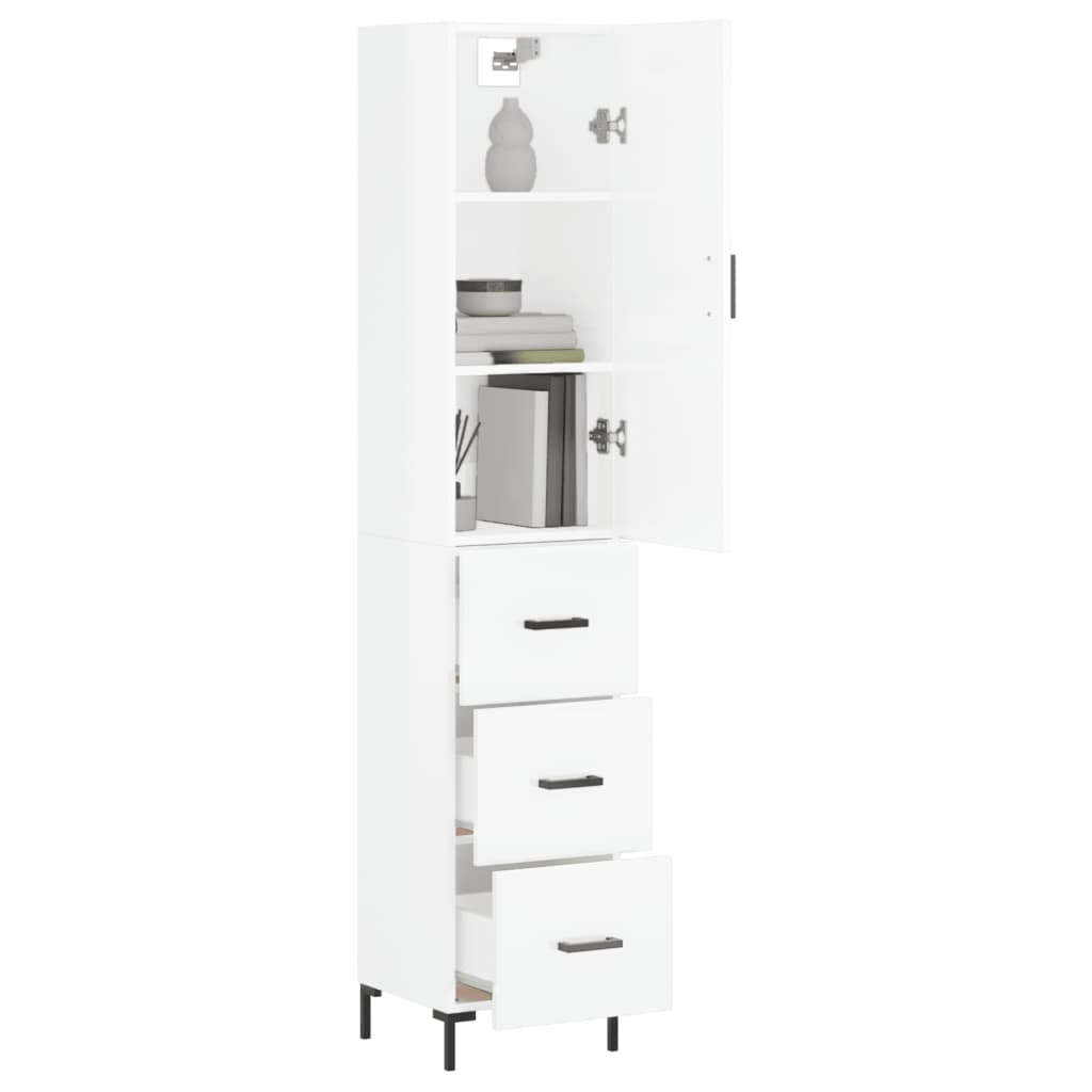 Credenza 34,5x34x180 cm in Legno Multistrato Bianco Lucido 3198851